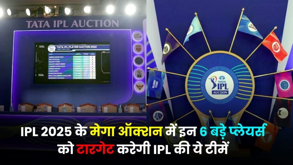 IPL 2025 के मेगा ऑक्शन में इन 6 बड़े प्लेयर्स को टारगेट करेगी IPL की ये टीमें, कौनसा खिलाडी कौनसी टीम में जा सकता है यहाँ जानिए